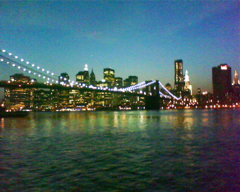 New York Brücke Abend